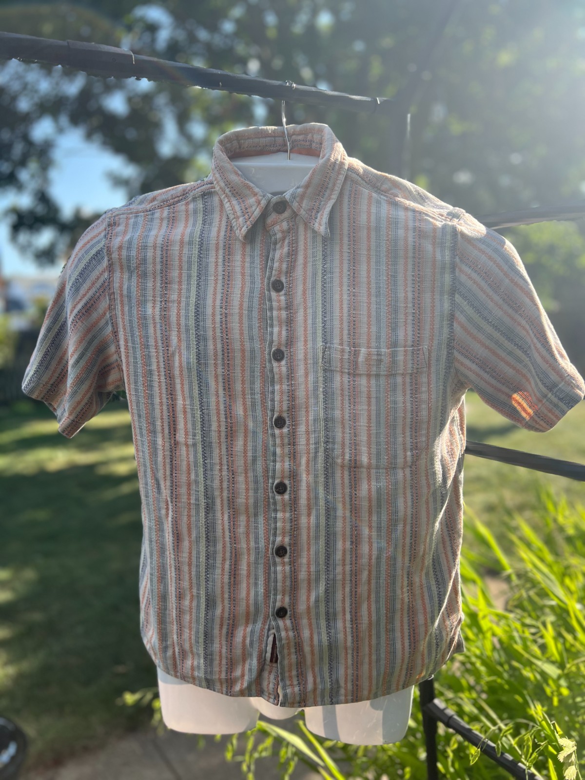 The Territory Ahead Knit/Textured Short-Sleeve Casual Button Up – Men’s Medium