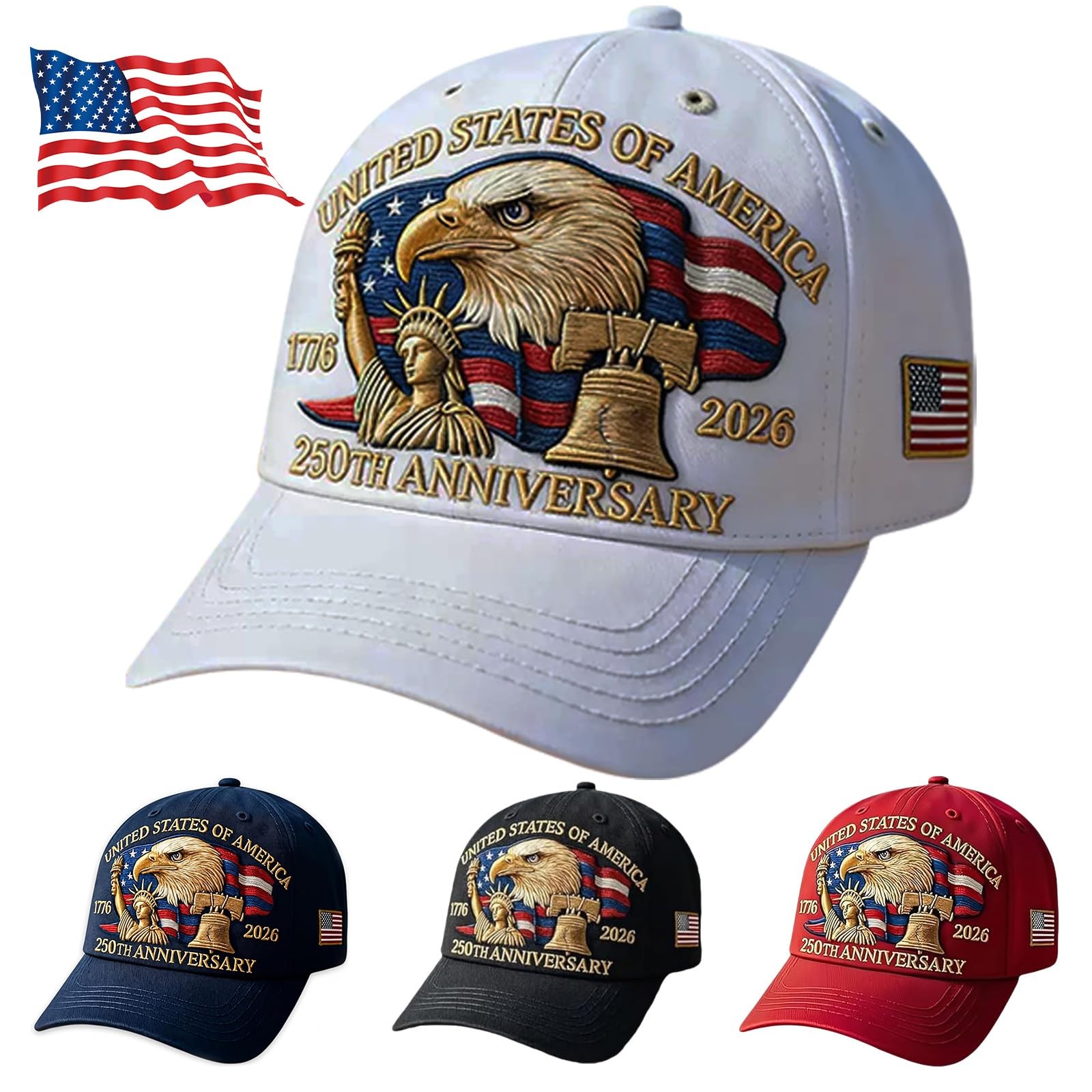 250th Anniversary USA Hat Adjustable United States 250th Anniversary Hat Ret…
