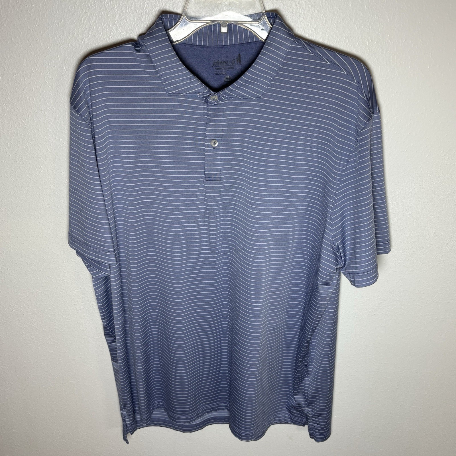 Johnnie- O “Beau” Performance Stretch Golf Polo Shirt Men’s XL Striped No Logo