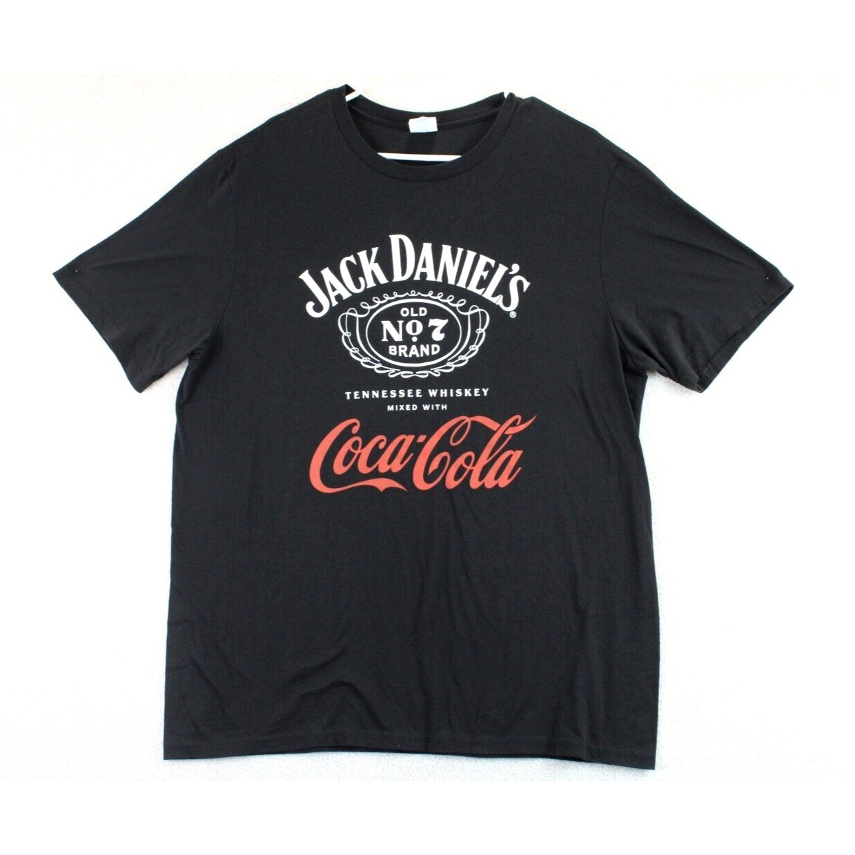 Jack Daniels Old No 7 Brand Tennessee Whiskey and Coca Cola Black TShirt Mens XL