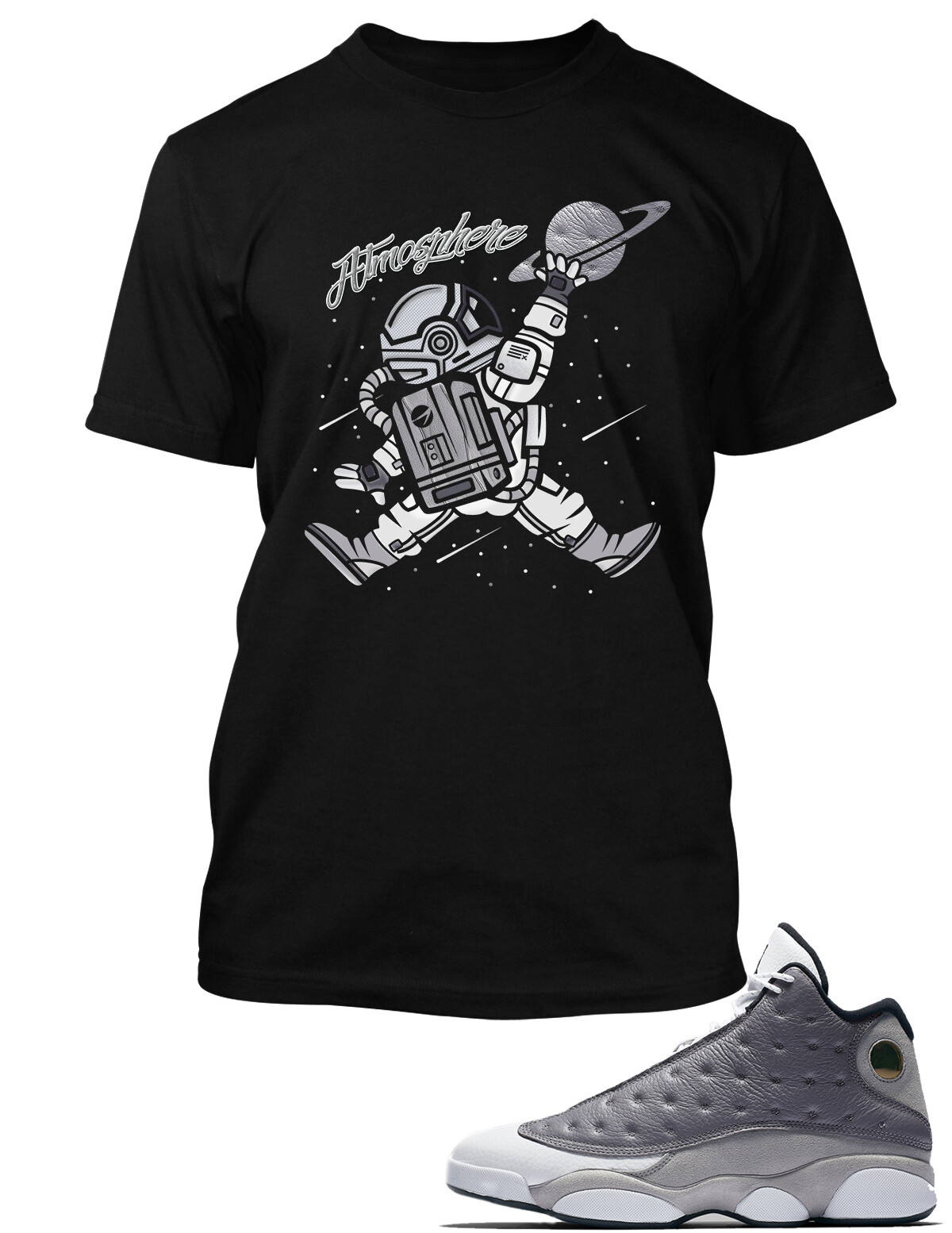 Pro Club Shaka RTP Graphic Sneaker Tee Shirt To Complement Jordan 13 Atmosphere