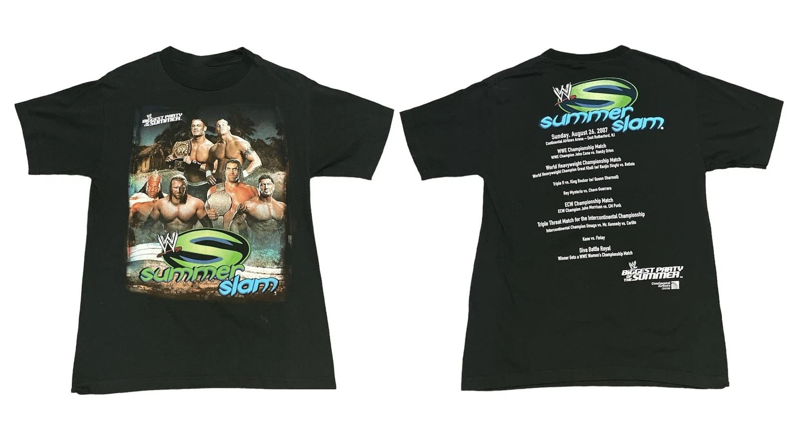 NEW WWE Summerslam 2007 John Cena Randy Batista Shirt S-5XL Reprint
