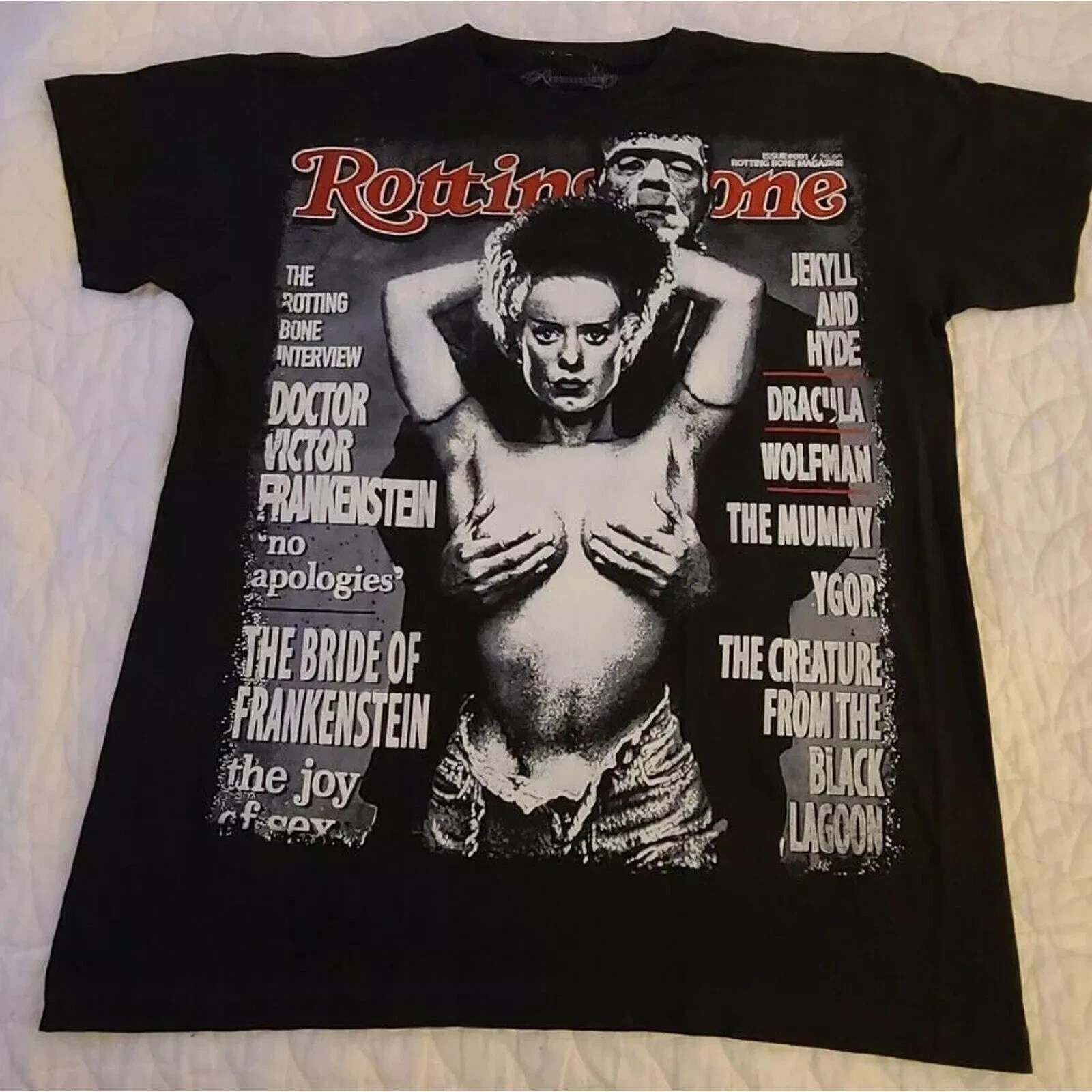 The Bride of Frankenstein Classic Style Black Unisex Shirt Reprint WA2648
