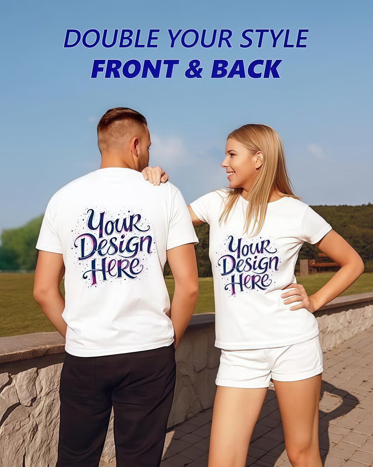 Couple Anniversary Gift Custom Name and Date 100% Cotton T-Shirt