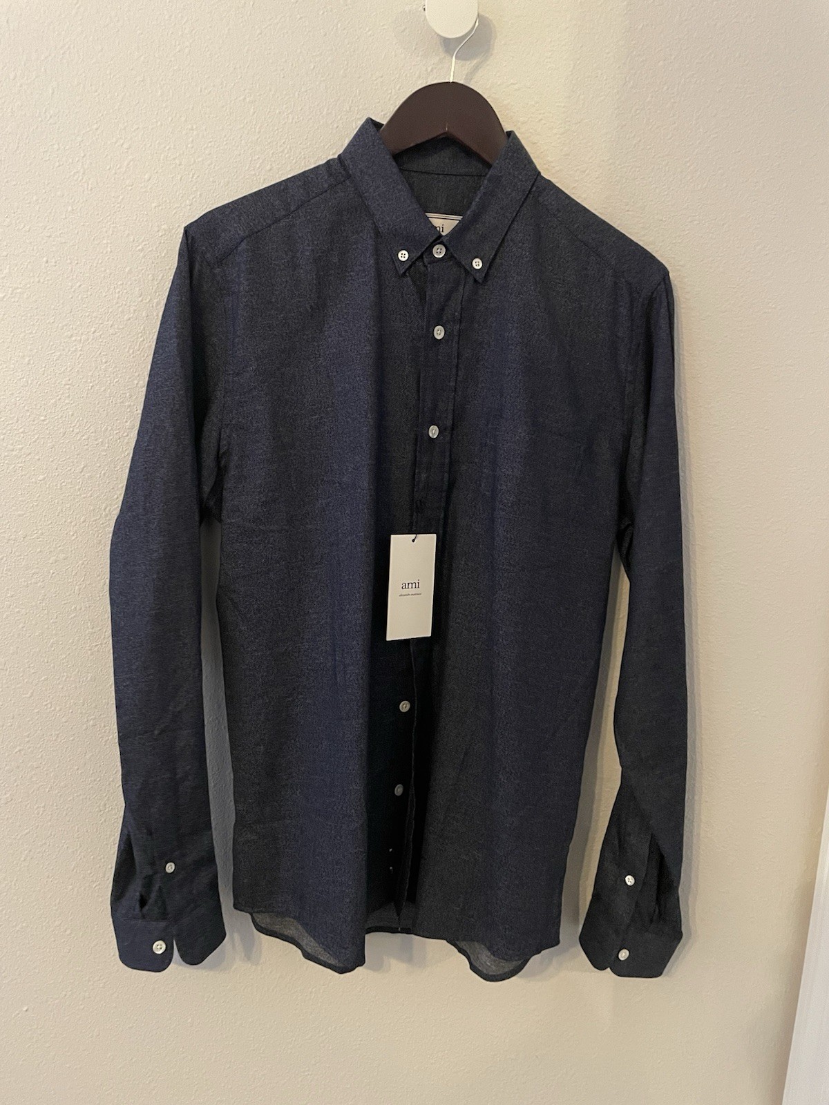 Ami Alexandre Mattiussi Men’s Button Up Long Sleeve Navy Blue