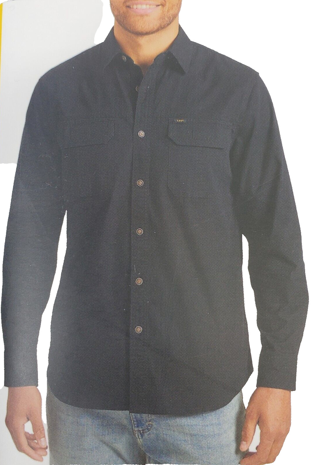 Lee Men’s Size S Stretch Canvas Utility Shirt Premium Select Black