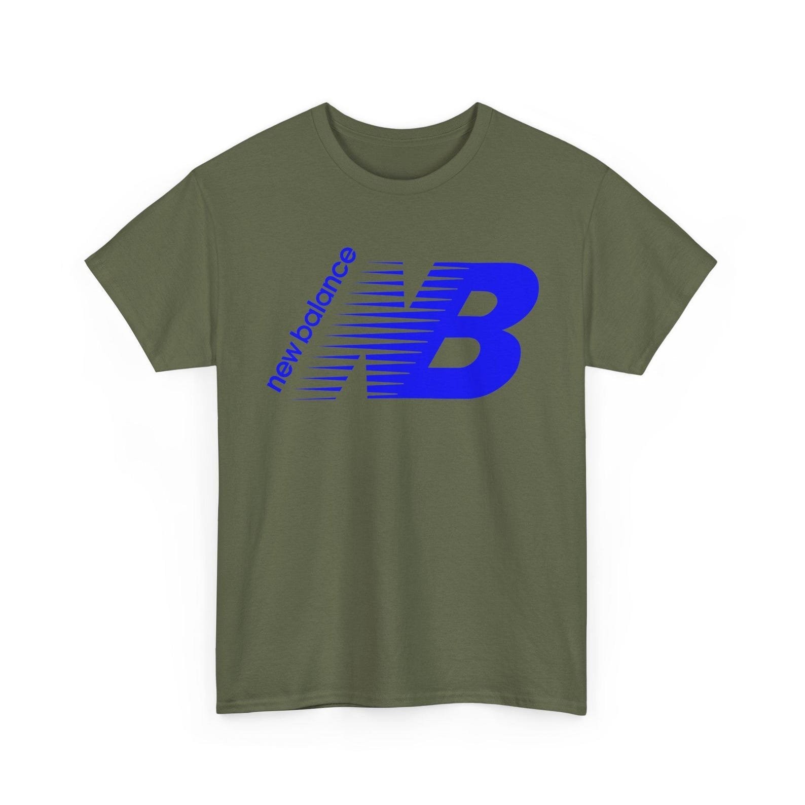NB Logo Tee | Blue Striped Graphic T-Shirt FREESHIP