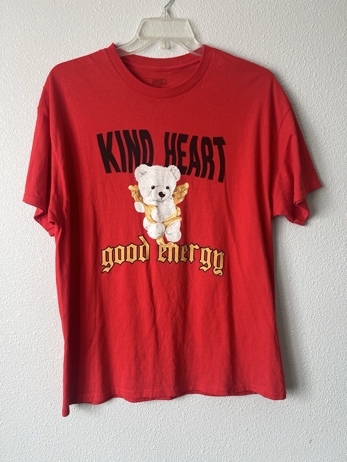 Brisco Brand XL Tee Short Sleeve Kind Heart Good Energy Bear Angel Cherub