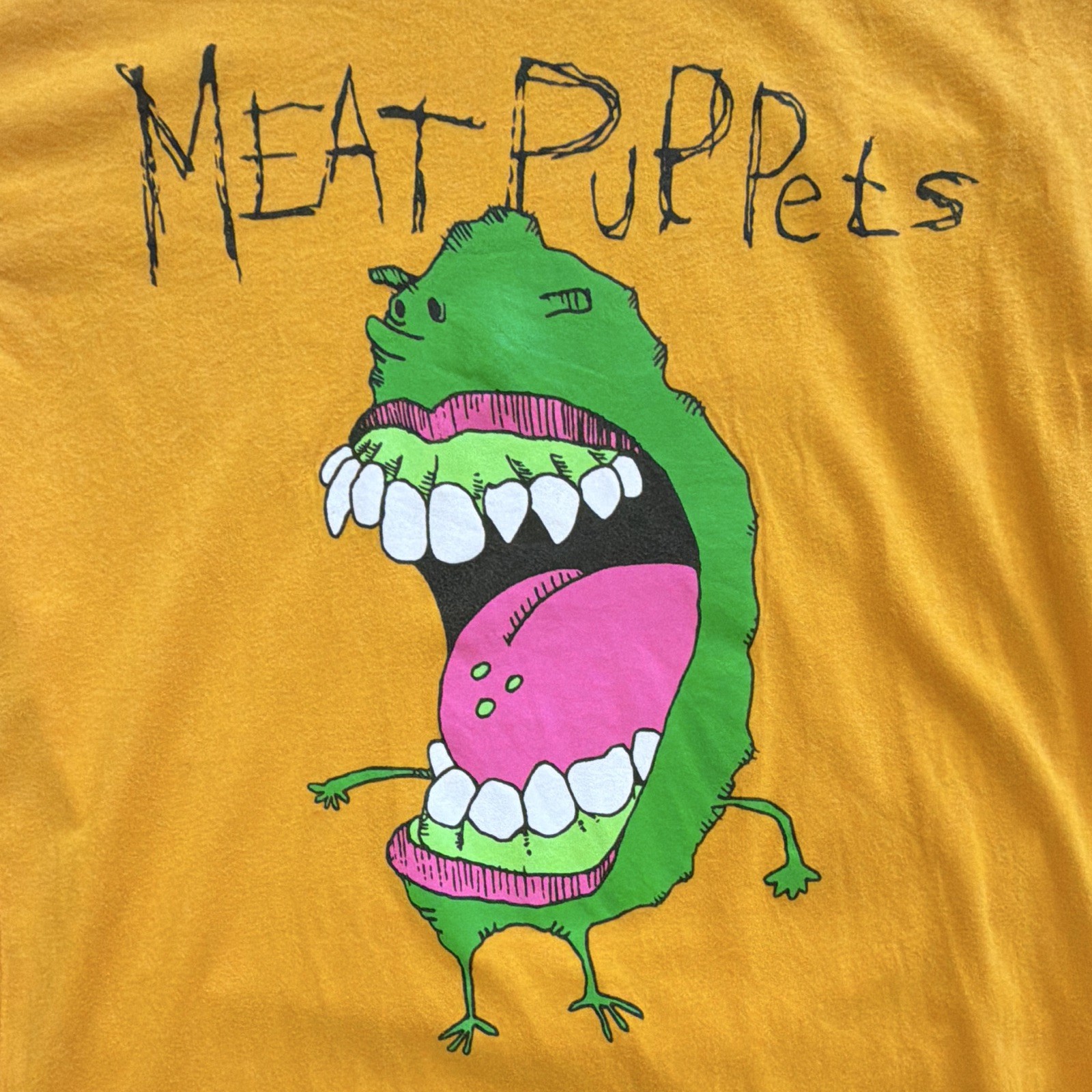 Meat Puppets Next Level Apparel Graphic Band Men’s T-Shirt M Yellow Cotton