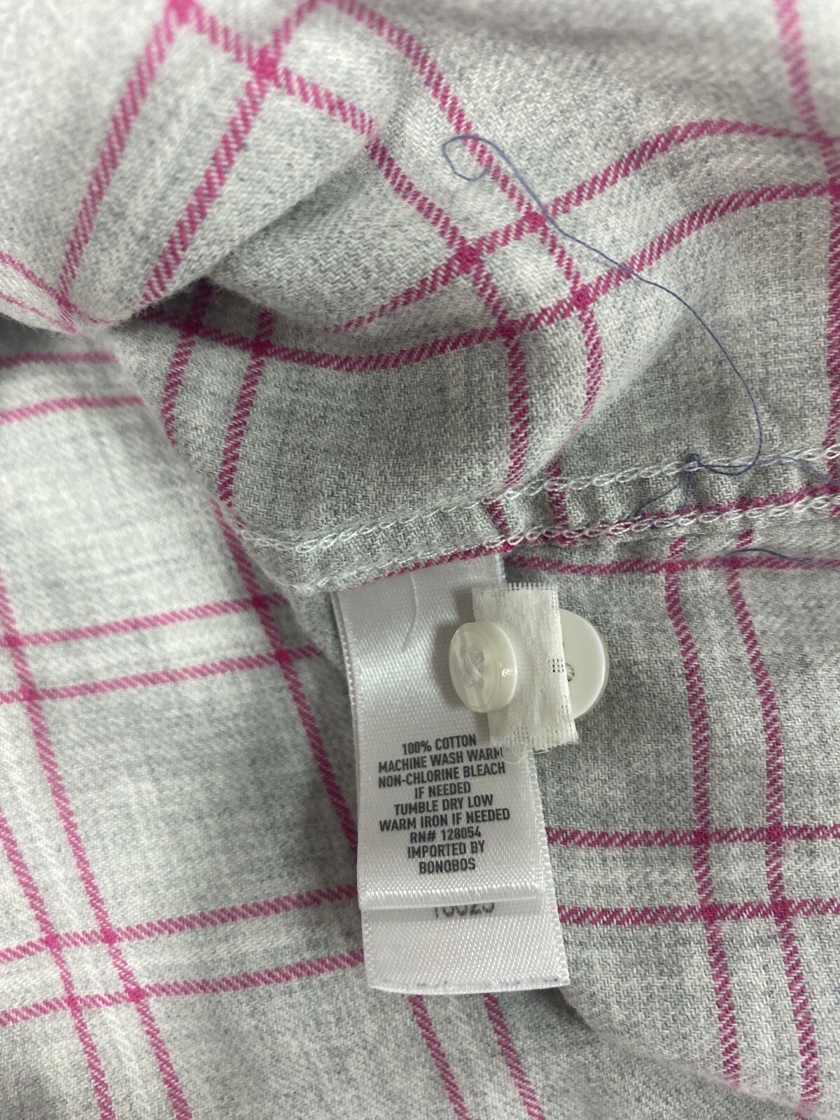 Bonobos Button Shirt Mens Medium Short Flannel Shirt Grey Pink Slim Fit Modern