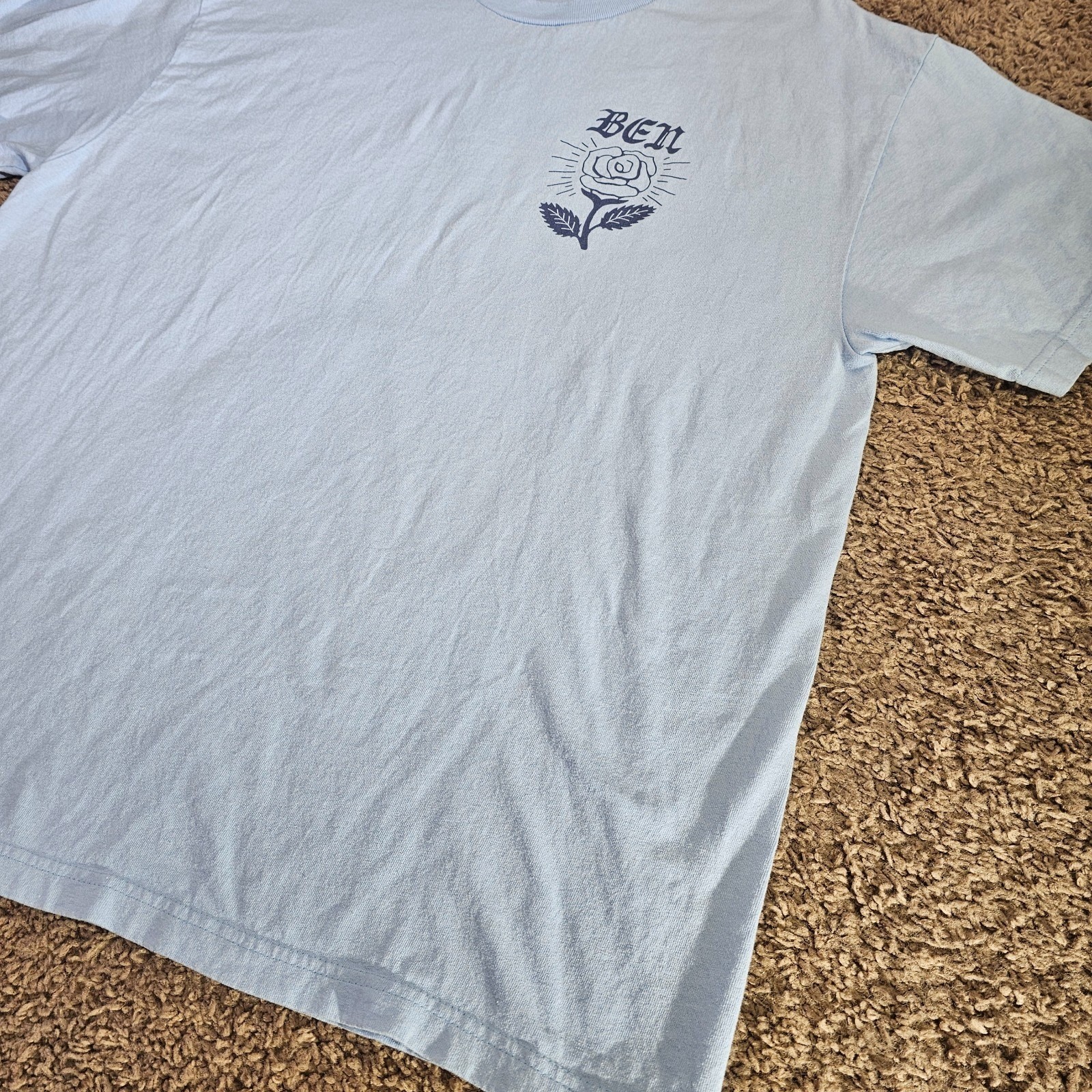 Macklemore BEN Tour T Shirt XL Light Blue American Apparel 1301 Graphic Tee
