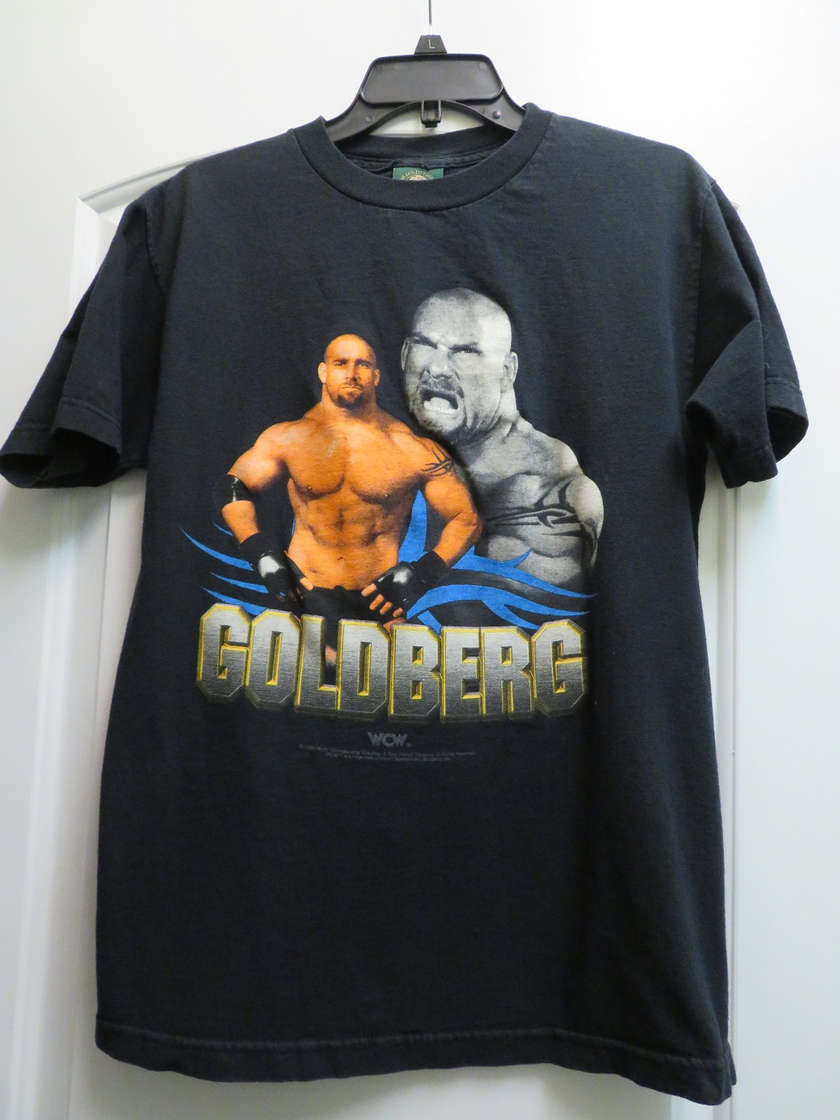 Vintage 90s Goldberg WCW Wrestling tshirt size ‘Bigger’- see Description