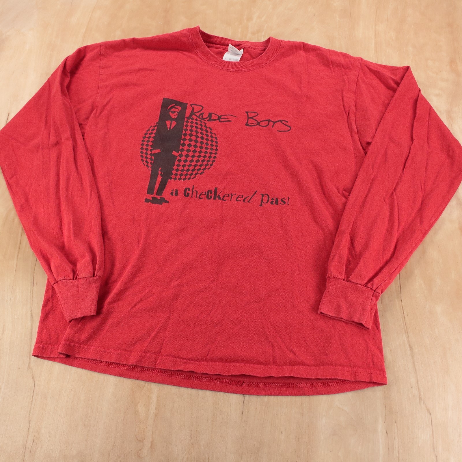 Rude Boys A Checkered Past long sleeve t-shirt LARGE 90s 2 tone ska specials
