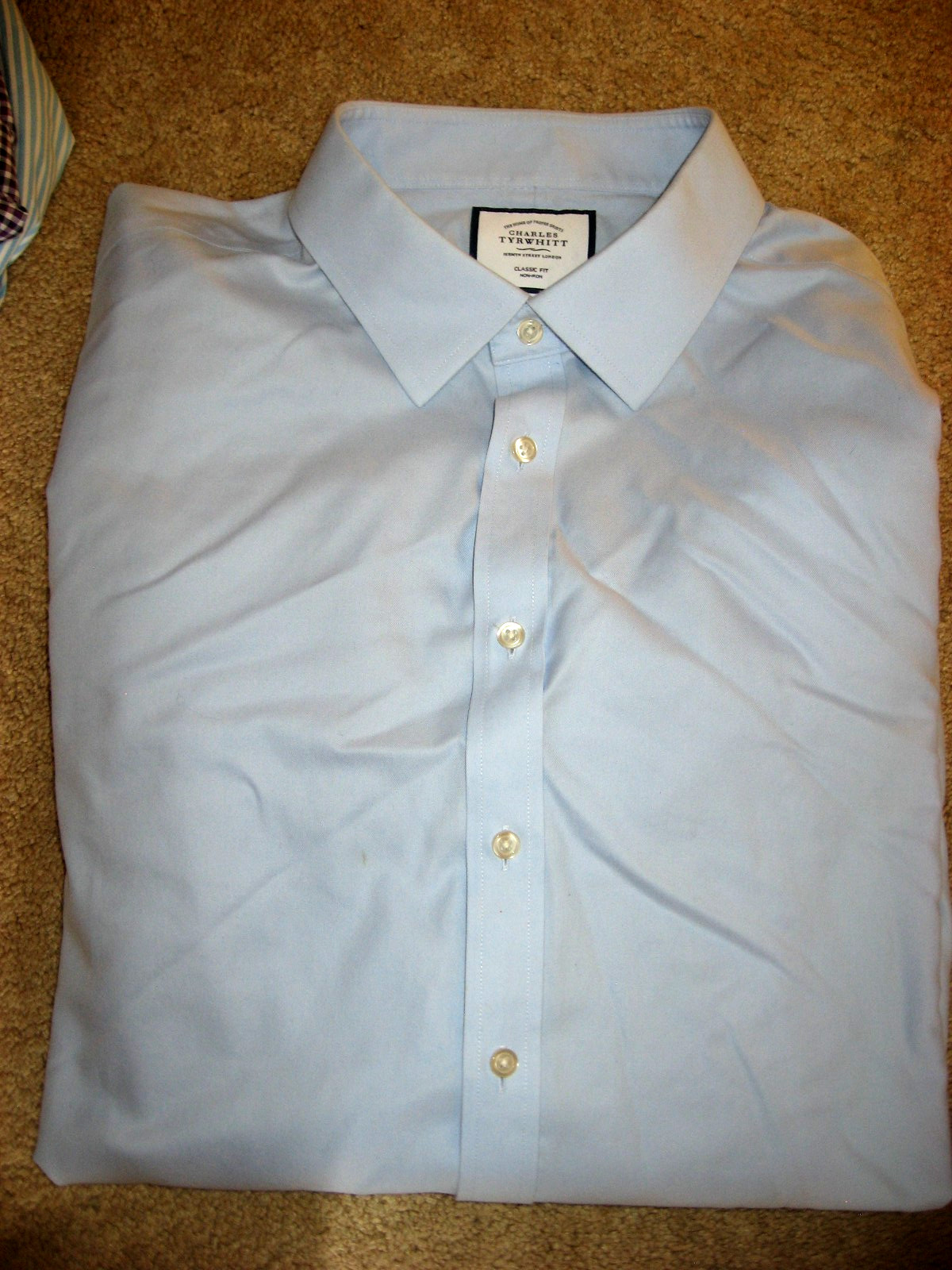 Mens Lt Blue CHARLES TYRWHITT Non Iron Dress Shirt 19-37 3XLT
