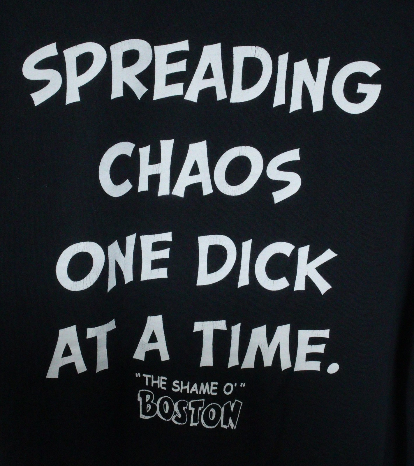 Certified Dick Graphic T-Shirt Spreading Chaos- Shame O’ Boston – Large T0516