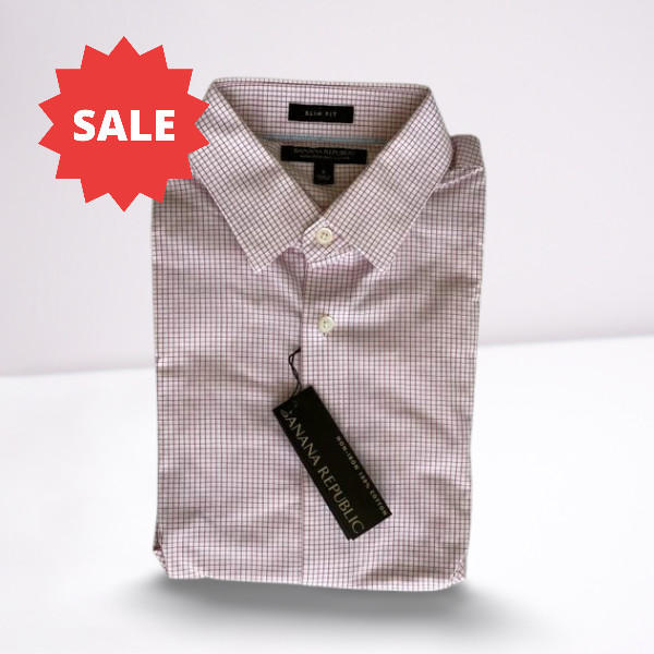 Banana Republic Mens Non-Iron Standard Fit Button Down Color Maroon 510179 NWT