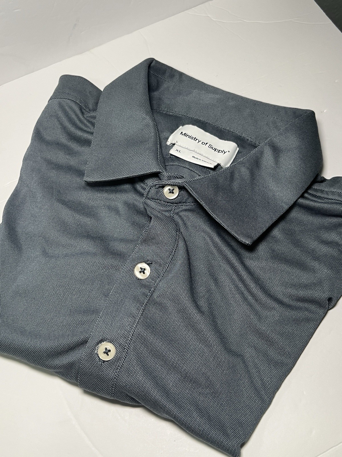 Ministry of Supply Performance Navy Black Short Sleeve Golf/Polo Shirt SZ XL