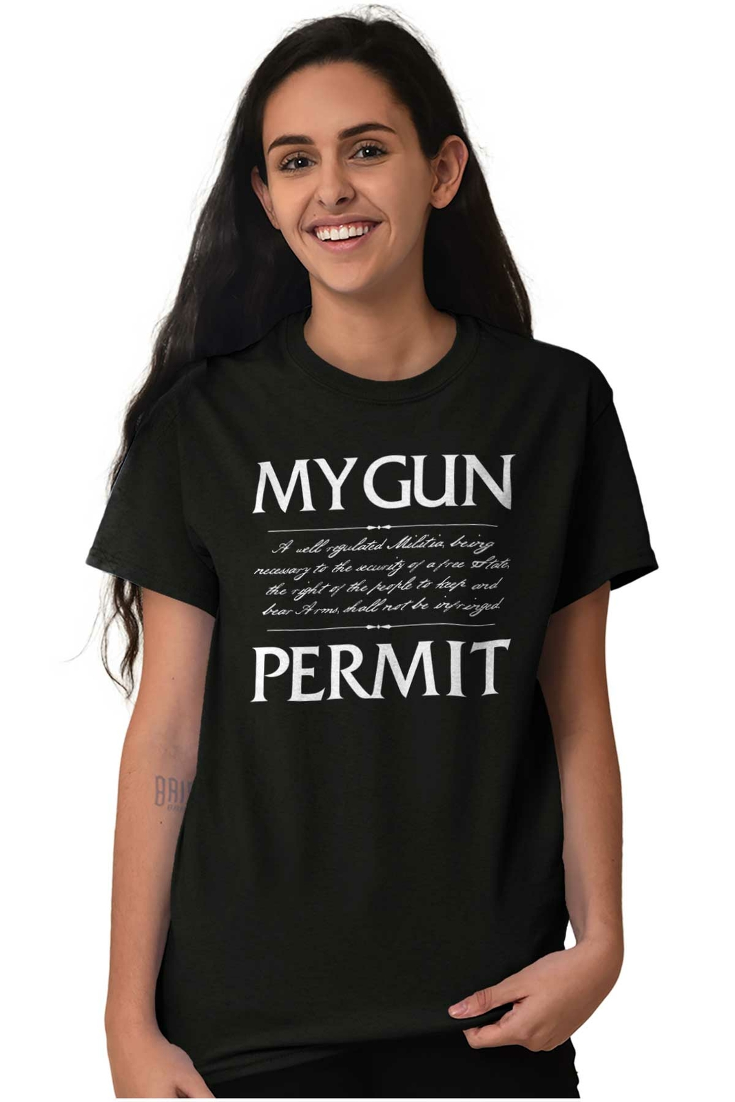 My Gun Permit 2nd Amendment Constitution 2A Womens or Mens Crewneck T Shirt Tee
