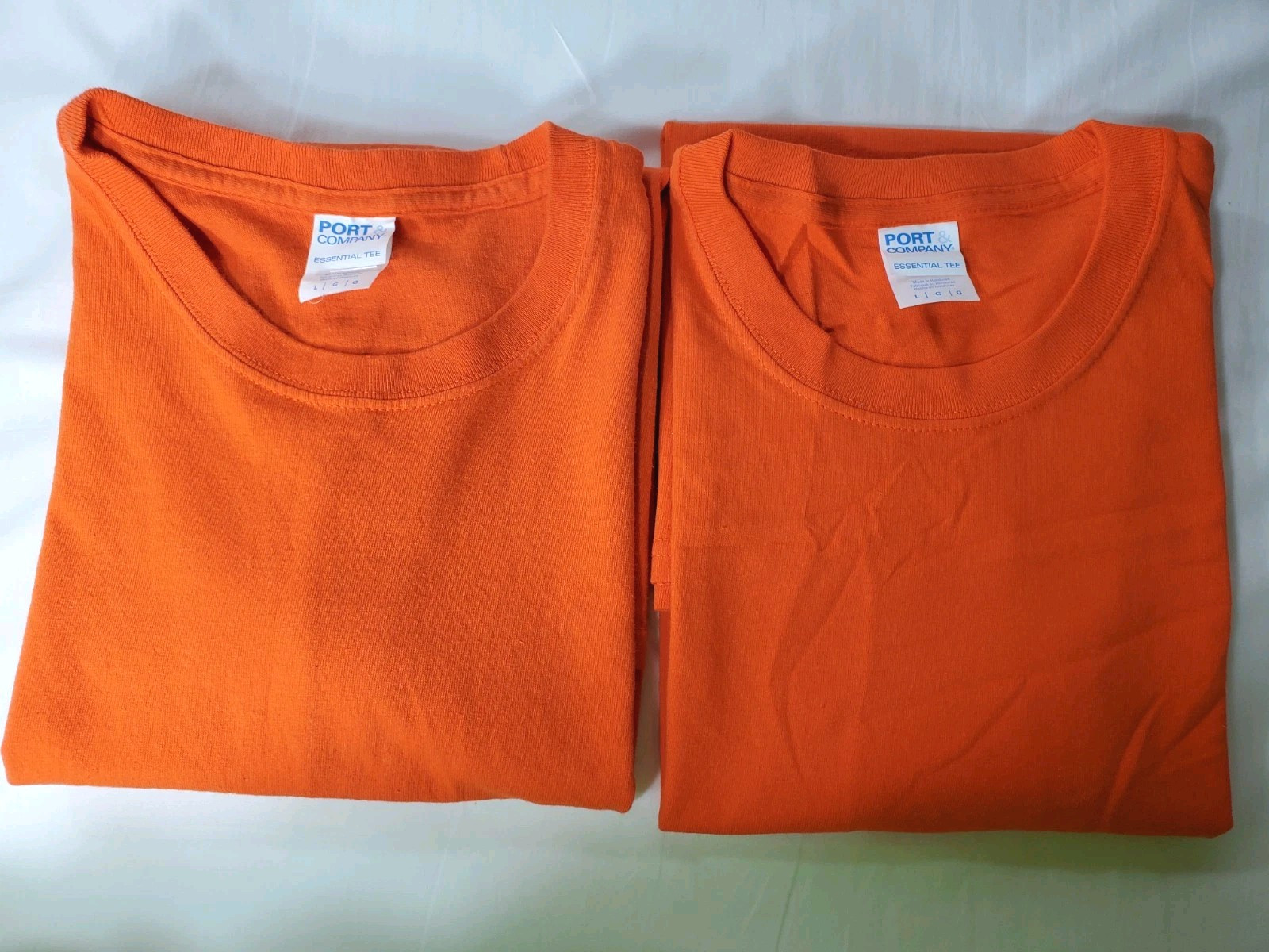 2 Port & Company High Visibility Hi-Vis Mens Cotton Shirt Safety Orange Large