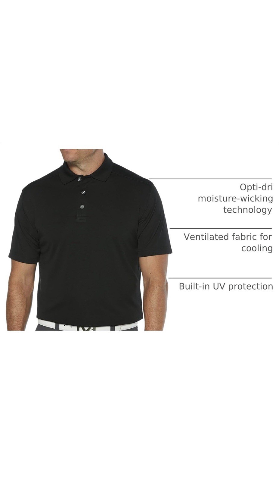 Callaway Men’s Core Performance Golf Polo Shirt Black XXL Big Tall NWT UPF