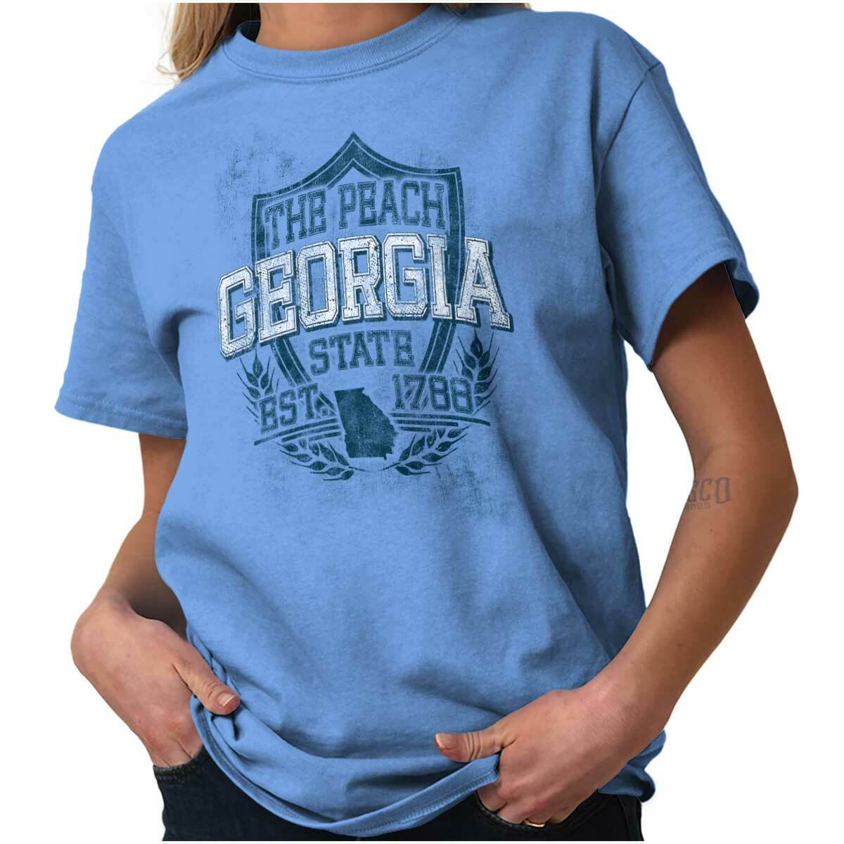 Georgia State Motto Souvenir Tourist Gift Womens or Mens Crewneck T Shirt Tee