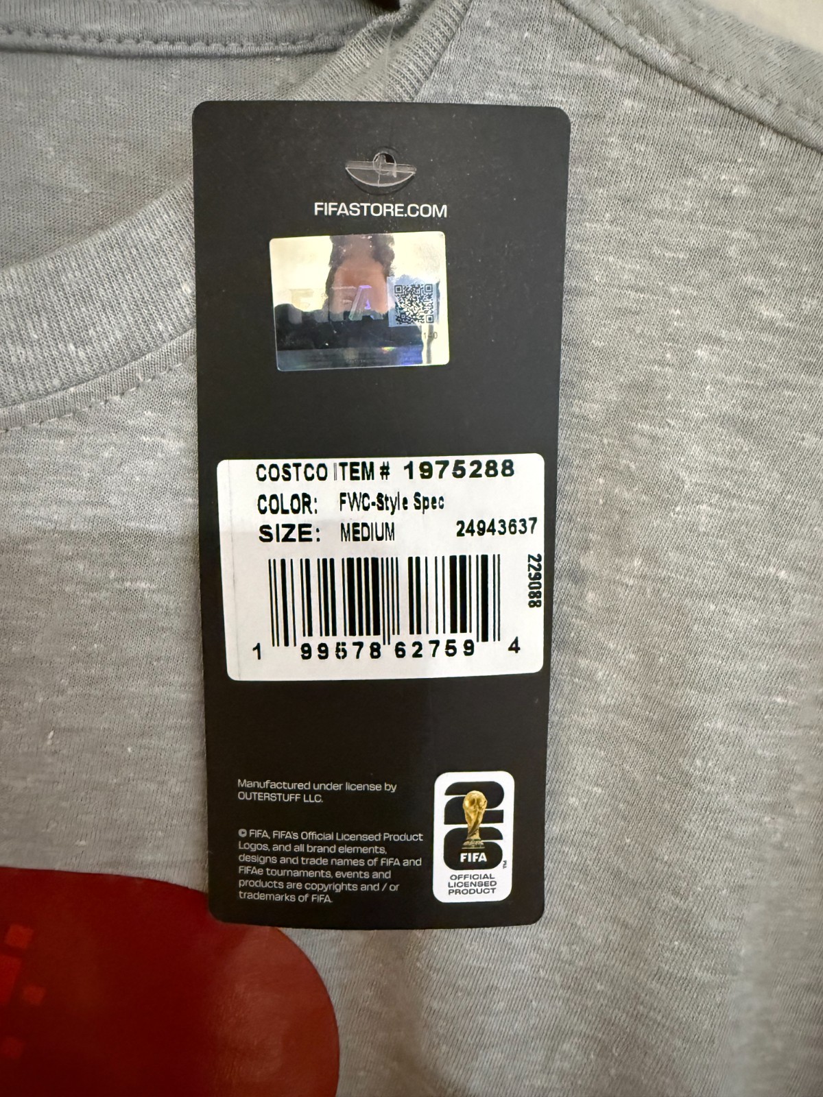 FIFA Official Licensed World Cup T Shirt MED Gray BRAND NEW WITH TAGS!!!!!