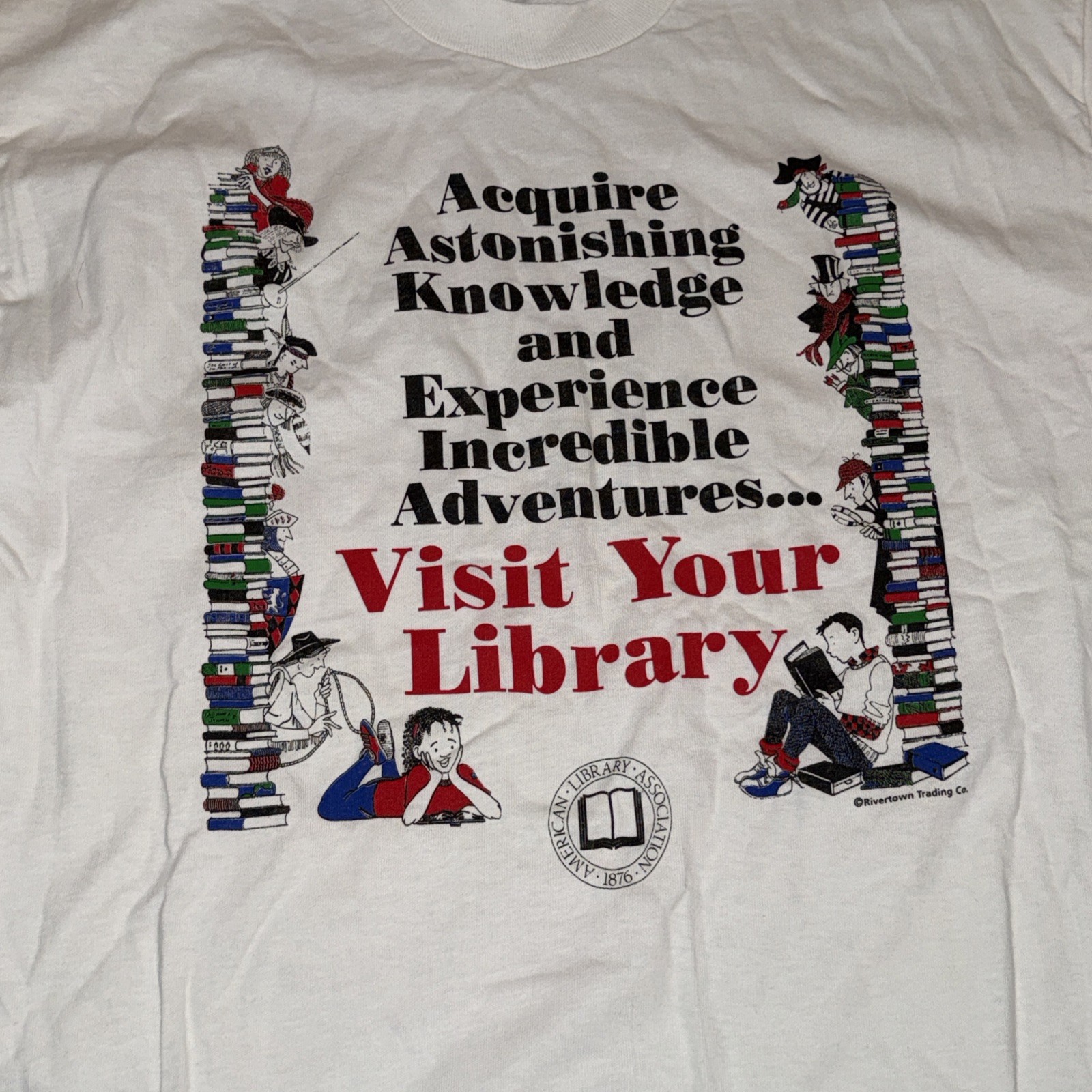 Vintage 1990s Rivertown Trading Visit Your Library T-Shirt FOTL XL