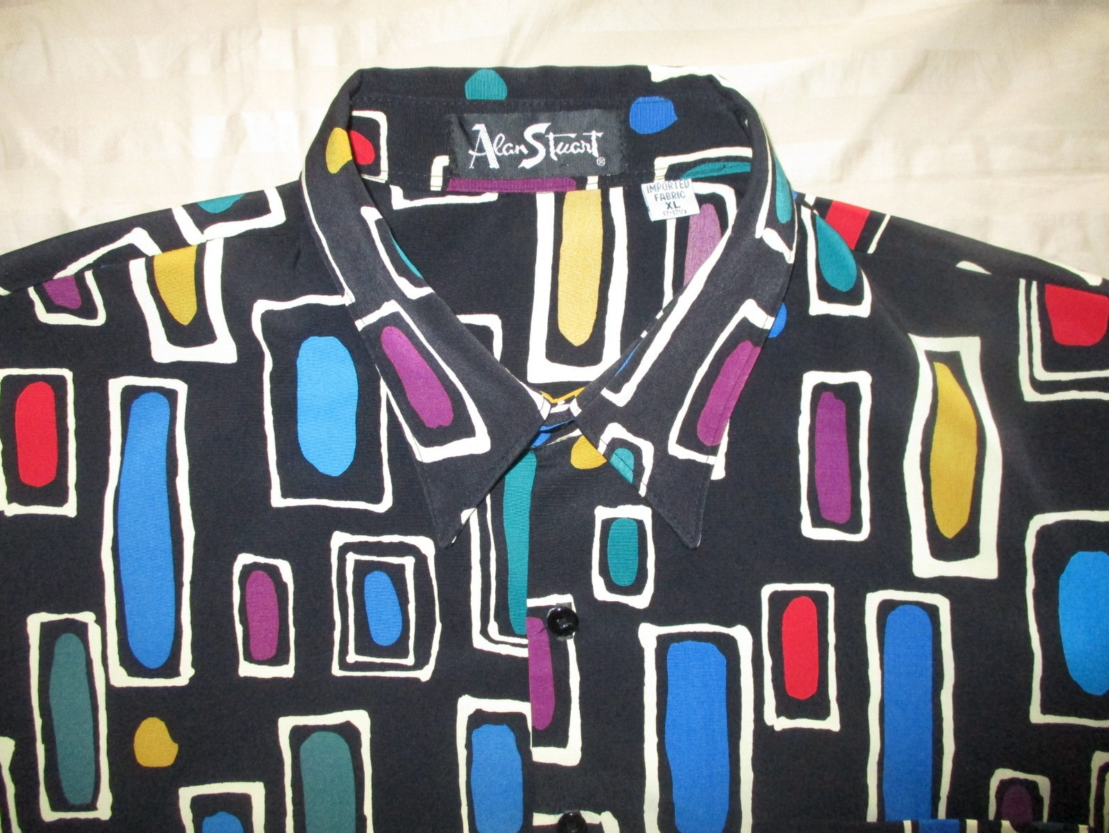 the ultimate ALAN STUART Mens shirt XL Imported Fabric MCM Coogie Cosby era