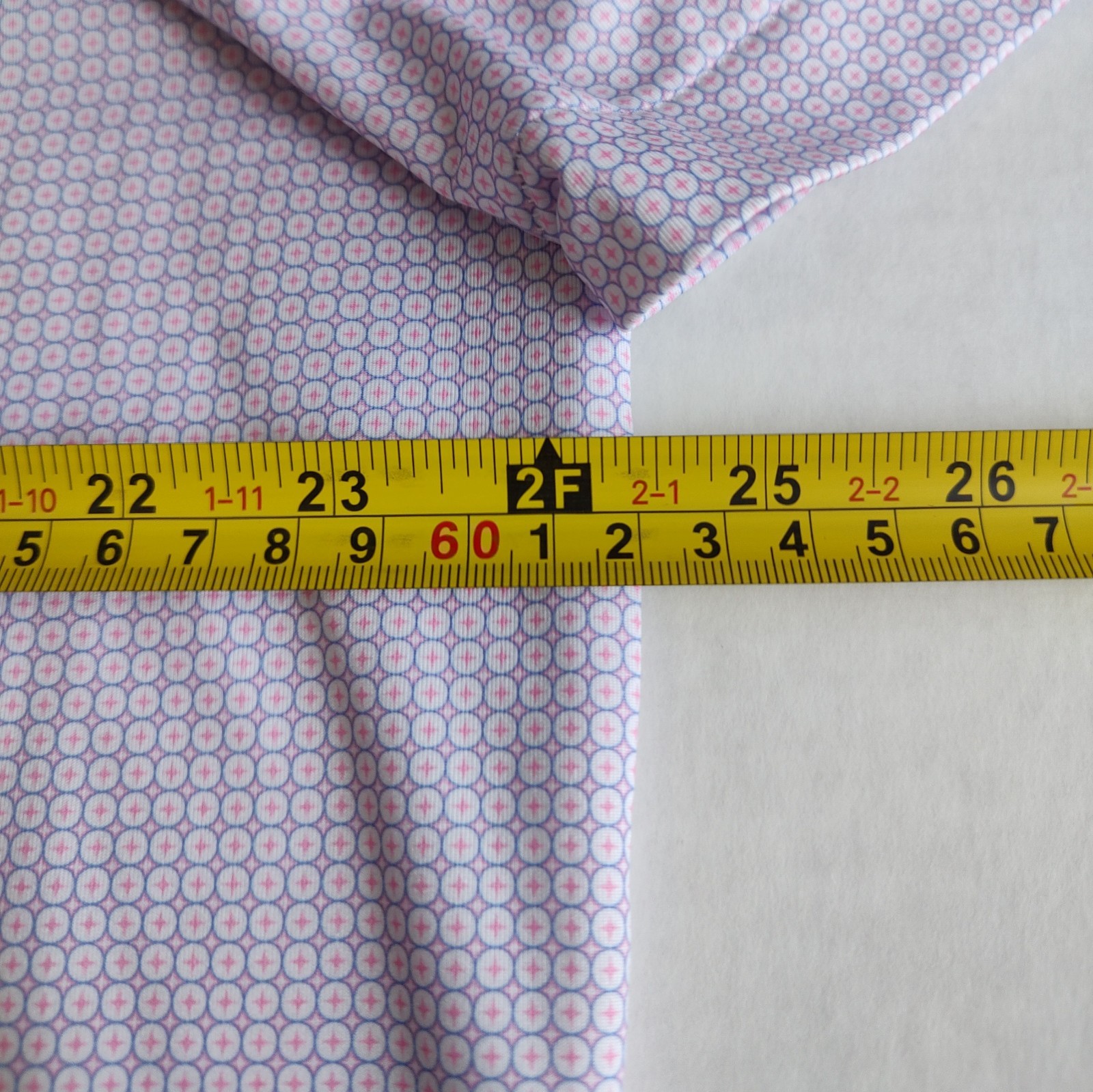 Peter Millar Summer Comfort Flamingo Polo Shirt Mens L Geometric AOP Swag Golf