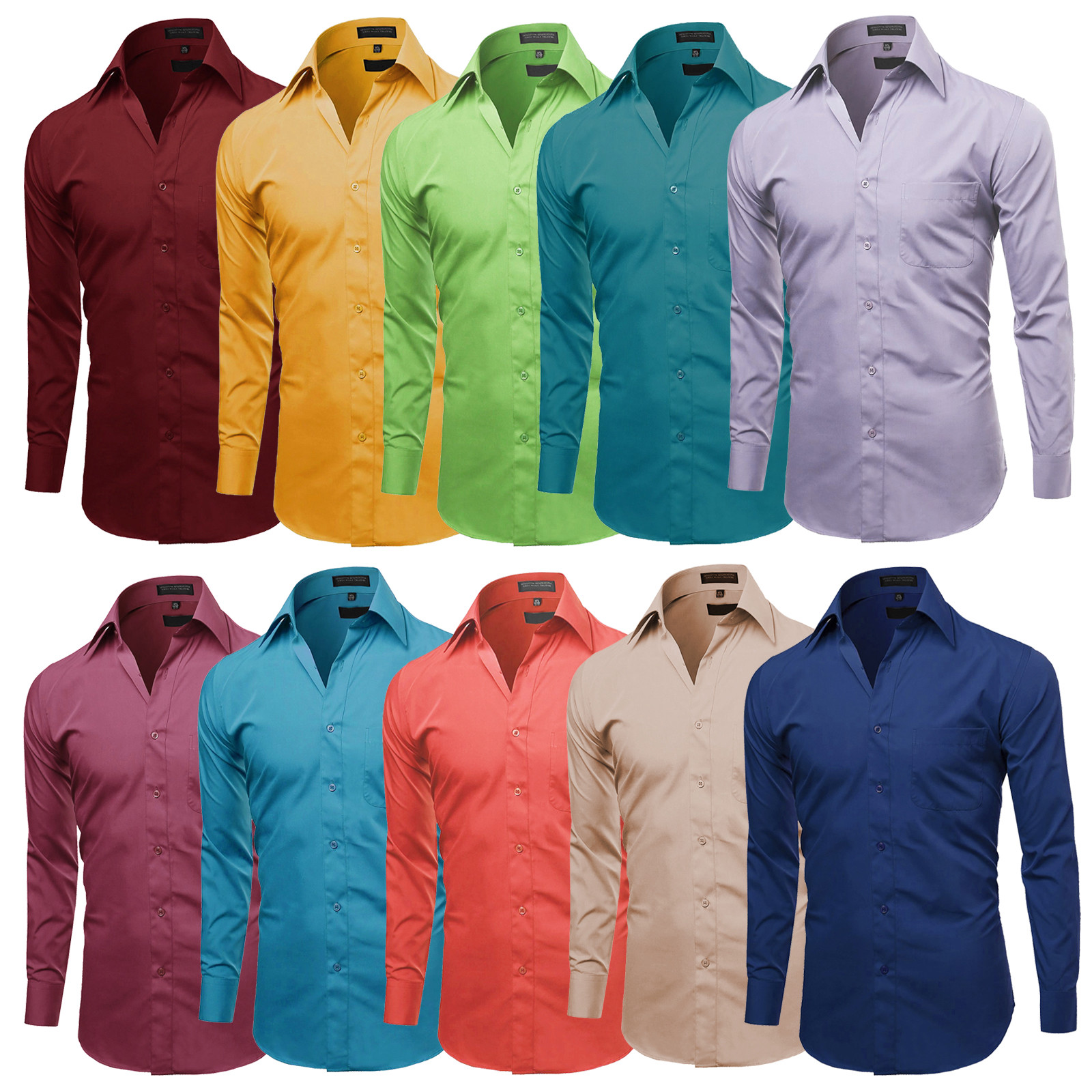 Men’s Long Sleeve Classic Fit Premium Button Down Premium Dress Shirt