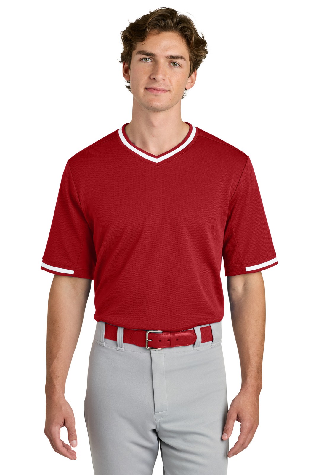 Sport-Tek Tough Mesh V-Neck Baseball Jersey ST221