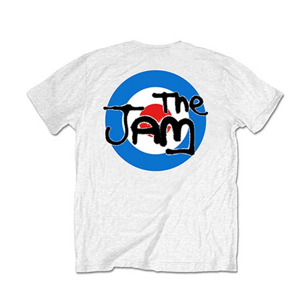 Men’s Jam Target Logo (Back Print/Retail Pack) Slim Fit T-shirt Small White