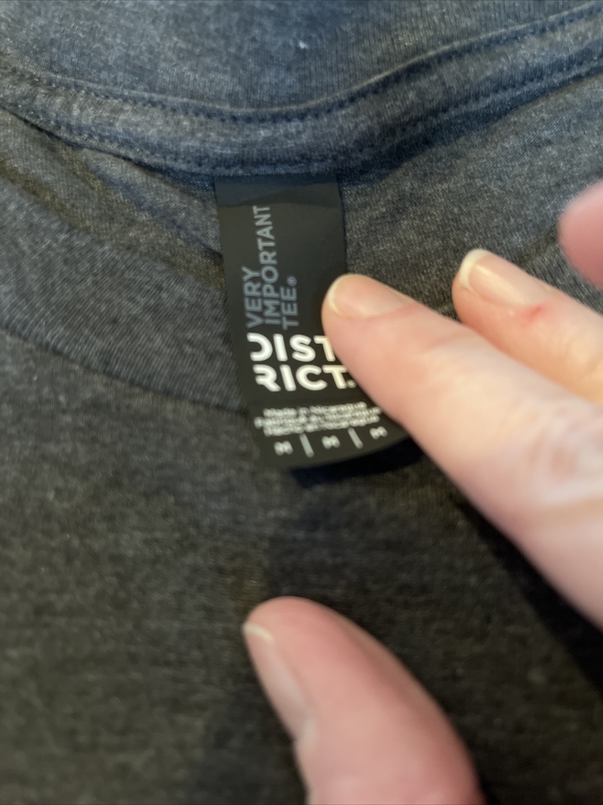 Grey T-Shirt Cotton Blend Dist Rict Very Important Tee Ukraine Medium (CT)