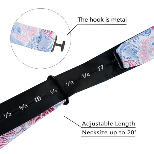Mens 2pcs Classic Floral Pattern Self-tied Bow Tie and 035-blue+magenta