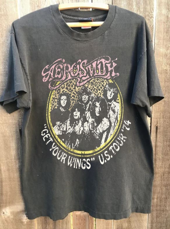 Aerosmith Get Your Wings US Tour ‘74 Charcoal Unisex T shirt S-5XL WA3268