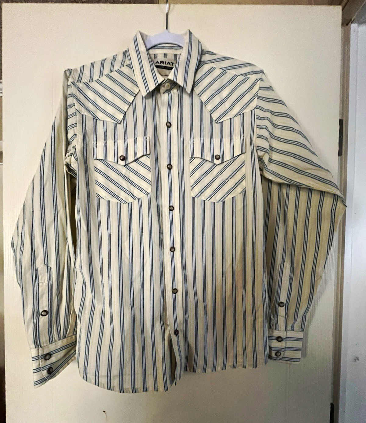 Ariat , Denim, Van, Retro Fitted Men’s XS, S Cotton Dress Shirt Snap Pockets
