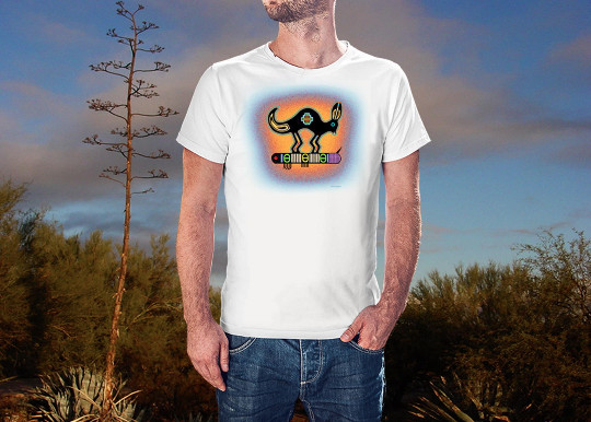 MIMBRES RABBIT: Art T-shirt, 100% cotton, on white background color, size varies