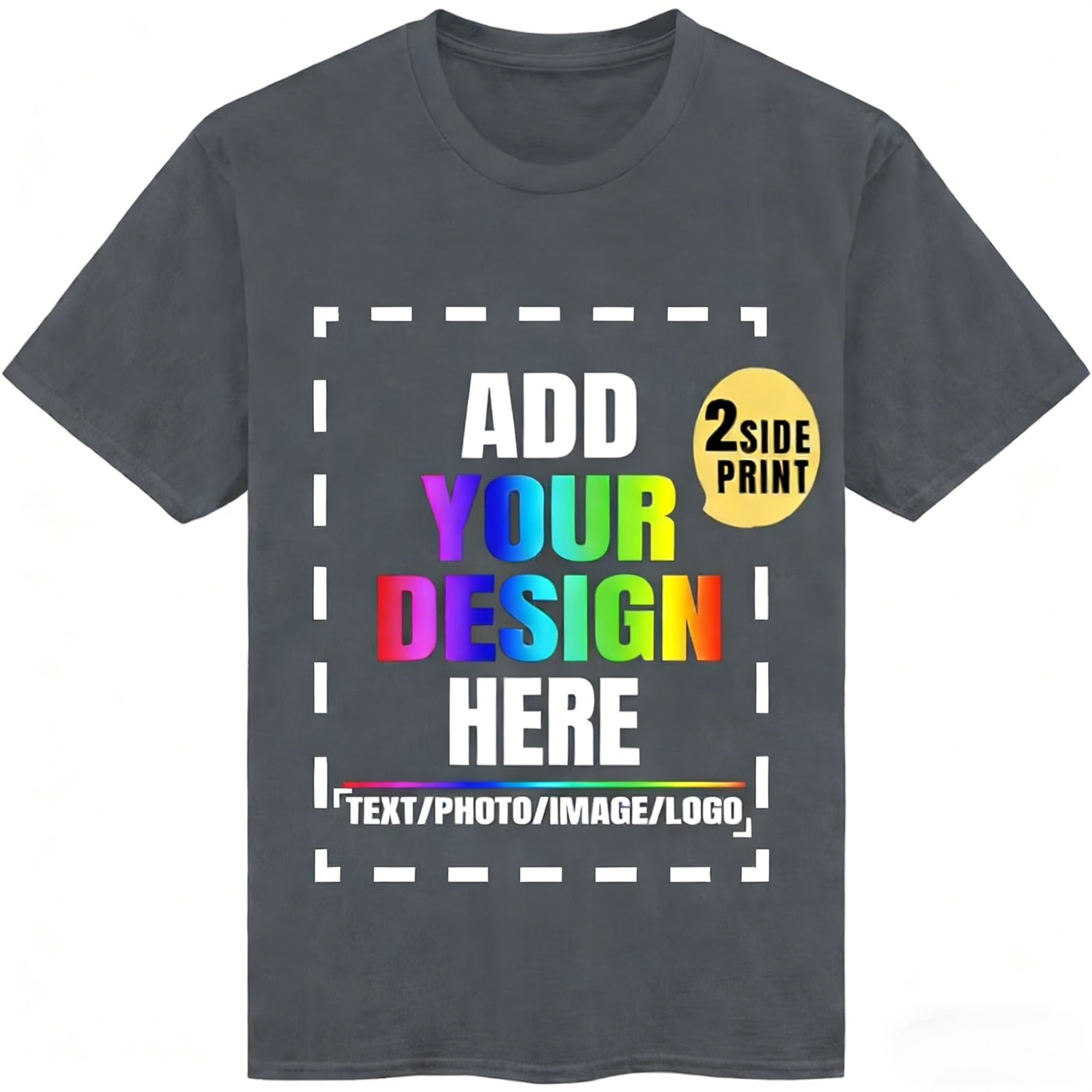 Personalized Custom T-Shirt Double Sided Print Your Design Text Logo Photo Gift