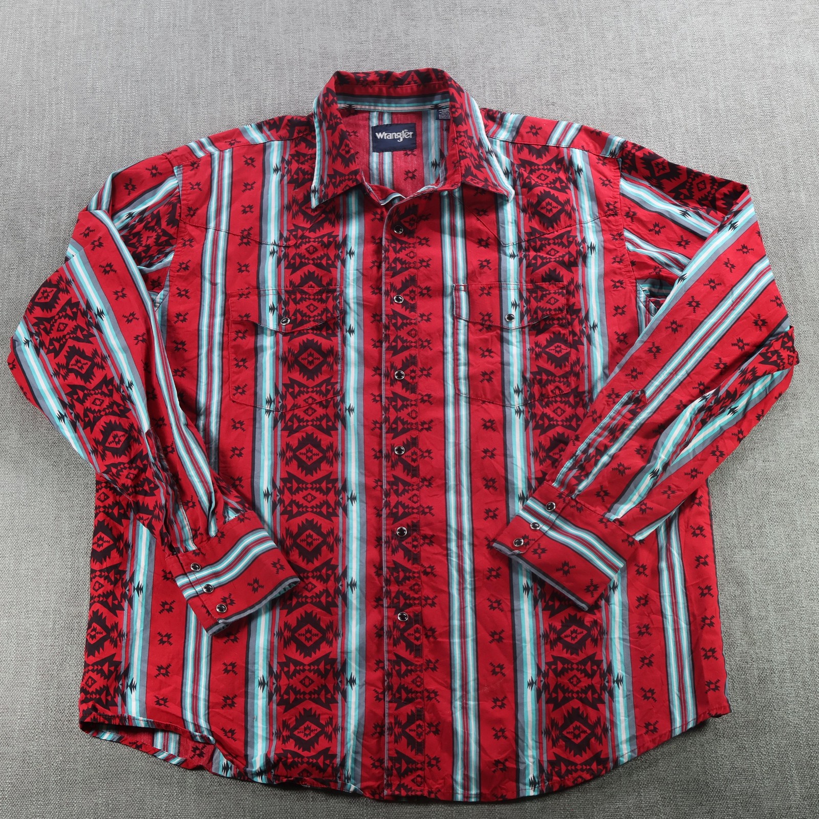 Wrangler Shirt Men Extra Large Checotah Pearl Snap Yoke Najavo Cowboy Western