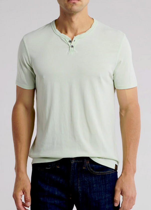 Lucky Brand Button Notch Neck T-Shirt BAYOU NWT $49.50