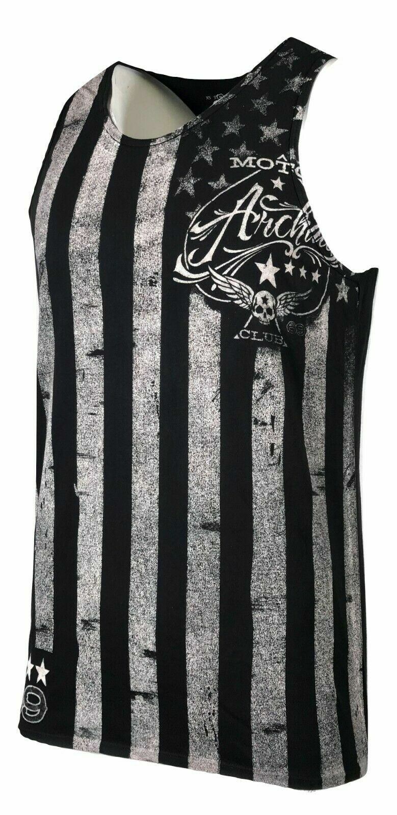 ARCHAIC by AFFLICTION Men’s Tank NATION Black USA Flag Biker S-5XL $40