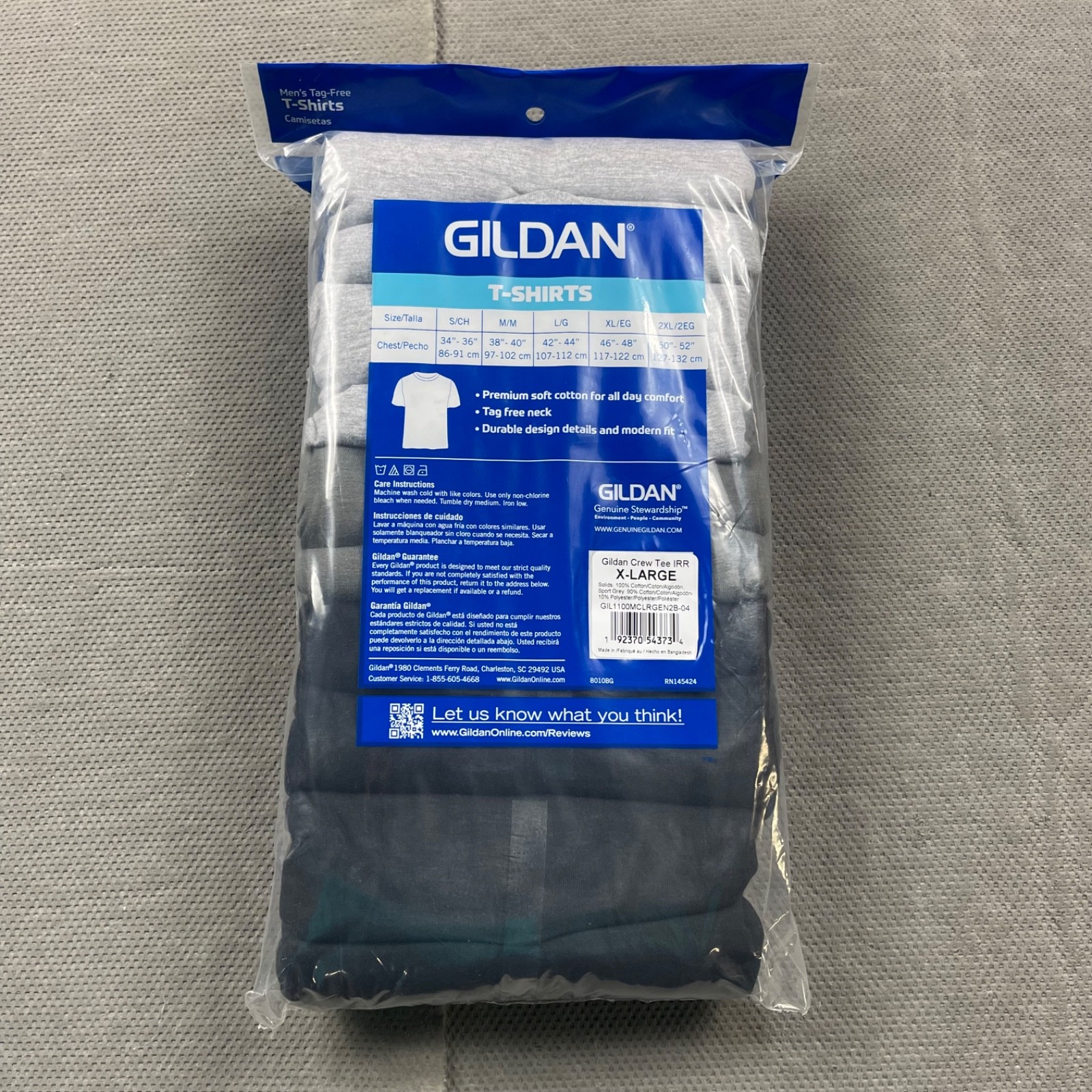 Gildan Mens Large-XL Crew T-Shirts 5 Pack Style G1100 New Slightly Imperfect