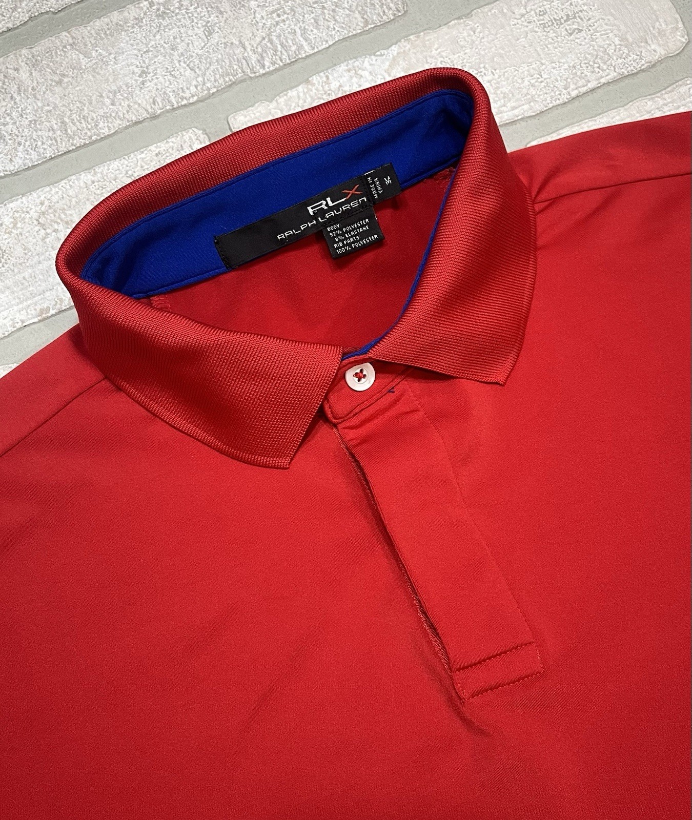 Polo Ralph Lauren RLX Men’s Medium Red Performance Golf Polo Shirt Stretch