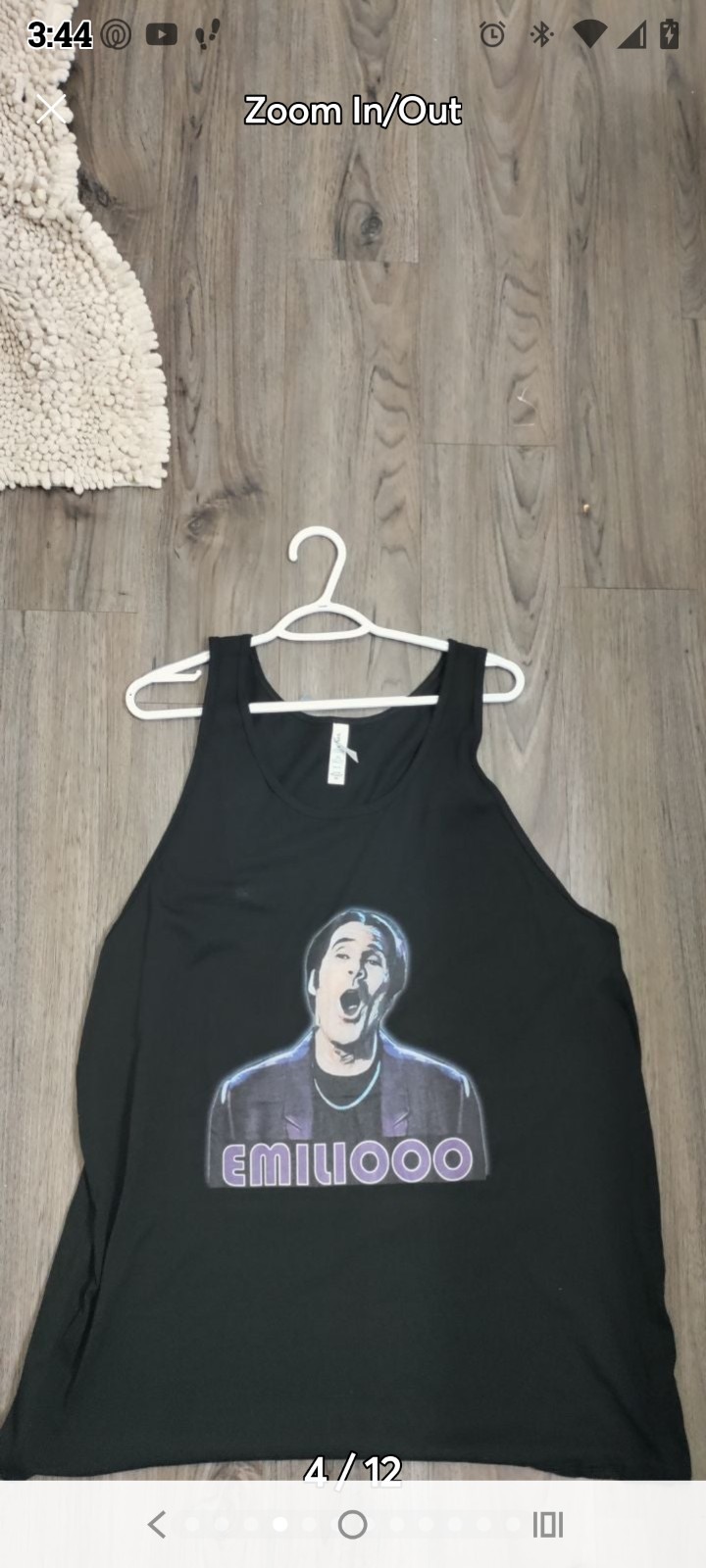 Bella + Canvas Men’s Emilio Graphic Print Tank Top Black Scoop Neck 2XL