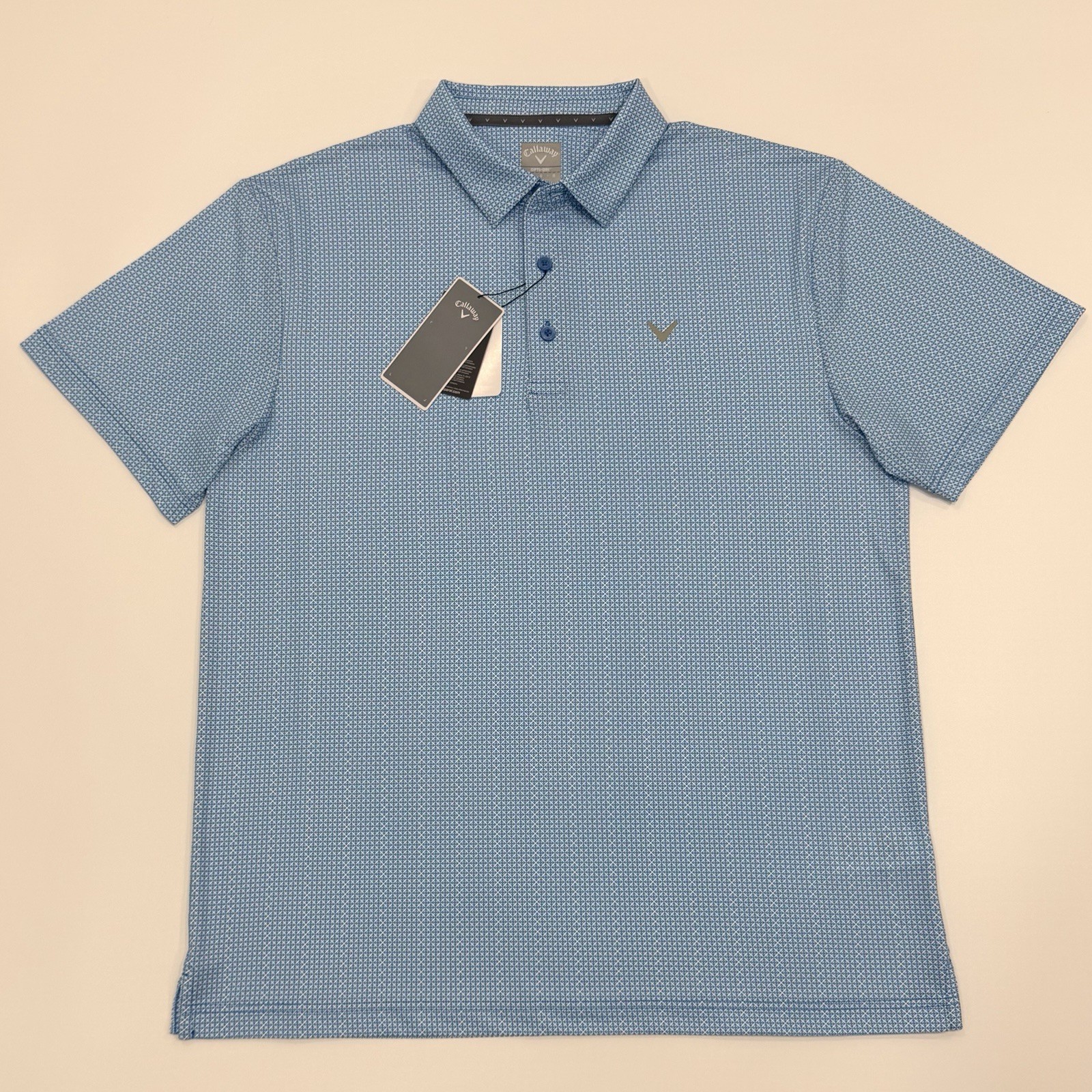 Callaway Opti Dri Golf Polo Short Sleeve Blue Shirt Mens Size Large $86
