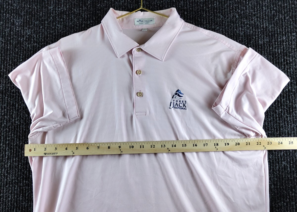 Peter Millar Summer Comfort Three Jack National Polo Pink Stripe Size L-M0037