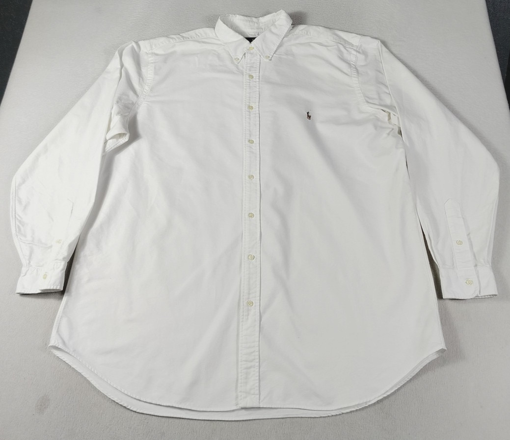 Ralph Lauren Shirt Mens 2XLT White Oxford Long Sleeve Button Down Pony Business