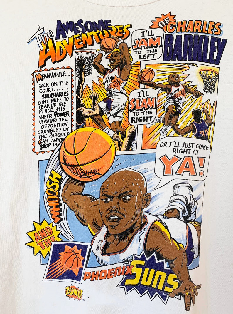 Vintage 90s Charles Barkley T-Shirt Awesome Adventures of Sir Charles 3A1161