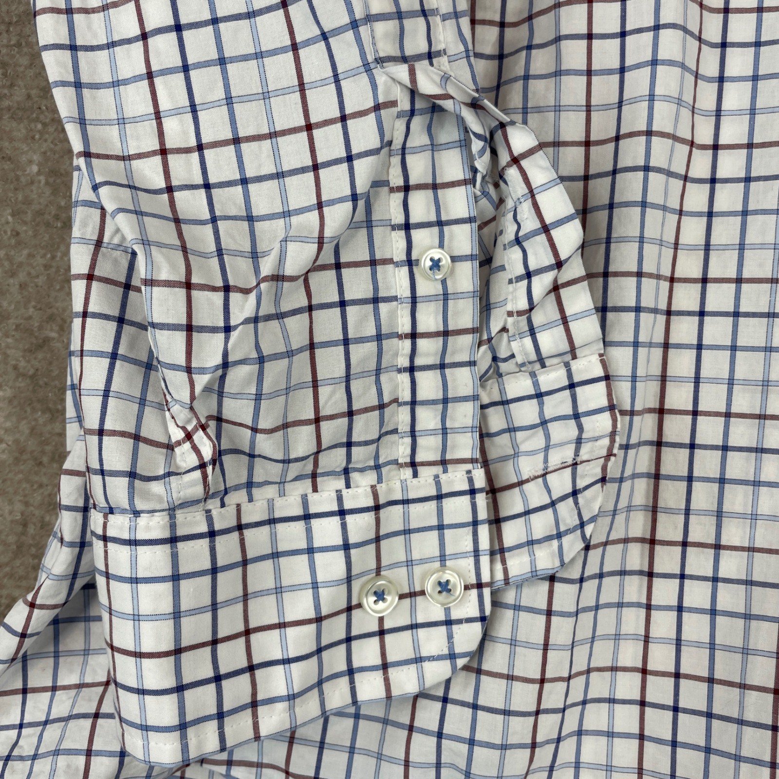 Roundtree & Yorke 3XB Plaid Button Down Long Sleeve Dress Shirt Men