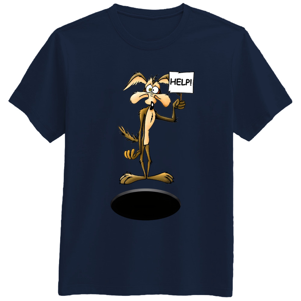 Wiley Coyote Help Fox Dog Cartoon Funny T Shirt Tee Gift New